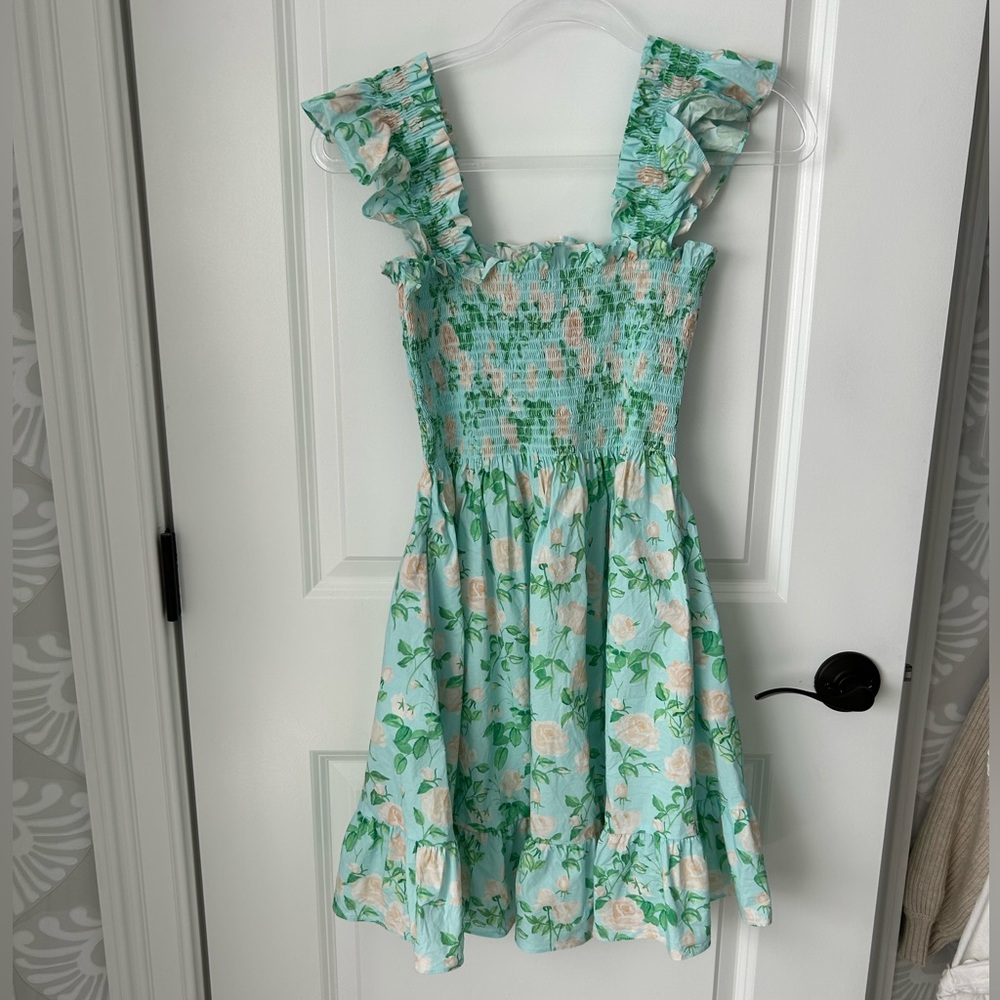 Hill House Home Elizabeth Nap Dress in Blue Roses Poplin